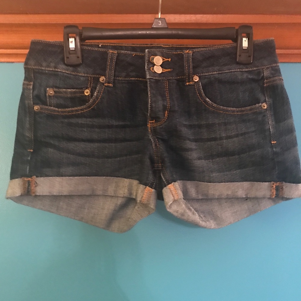 Low Rise Cuffed Jean Shorts